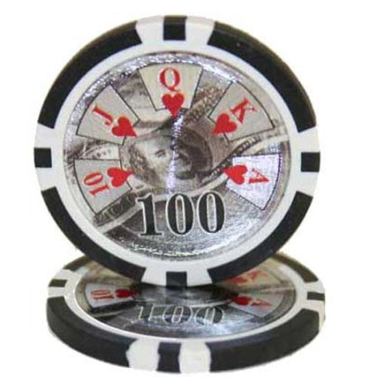 Picture of 12945 BENJAMIN FRANKLIN POKER CHIPS  14gr /100$ (roll of 25pcs)