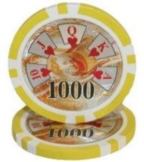 Picture of 12947 BENJAMIN FRANKLIN POKER CHIPS  14gr /1 000$ (roll of 25pcs)