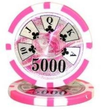 Image de Jetons de poker Benjamin Franklin 14gr /5000$ (rouleau de 25 pièces)