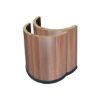 Close-up of curved wooden pedestal leg for Supreme poker table
