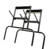 Close-up of black folding metal legs for Supreme dealer poker table