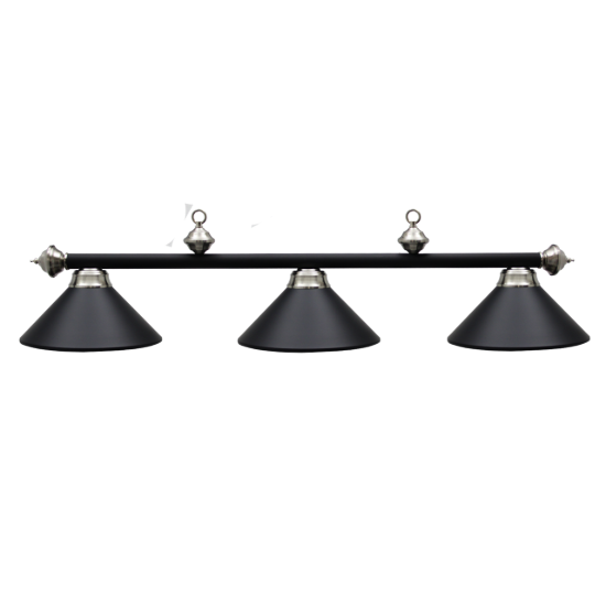 Image sur Lampe de billard en métal - Noir Mat et inox