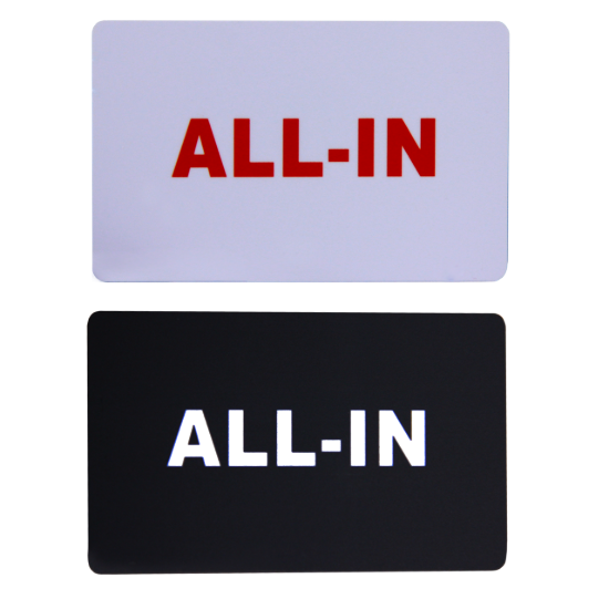 White and black All-IN poker cards