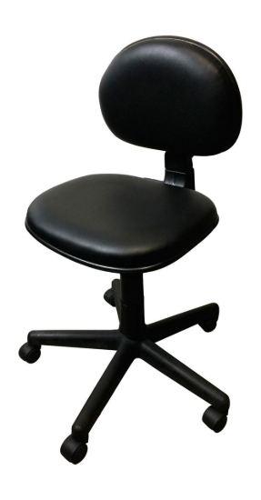 Black dealer chair with backrest
