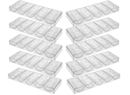 Clear acrylic poker chip trays pack of 10