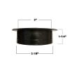 Black plastic cup holder with dimensions