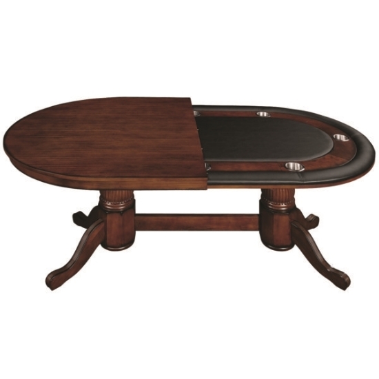 Picture of GTBL84 WT CN | 84" TEXAS HOLD'EM GAME TABLE WITH DINING TOP- CHESTNUT