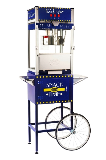 16oz Grand Popper popcorn machine with cart blue