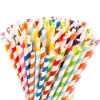 Image sur Paquet de 100 Pailles en papier biodégradables de couleurs assorties
