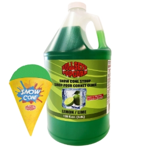 Image de Bullseye popcorn - Sirop de cône glacé saveur Lime 3.8L