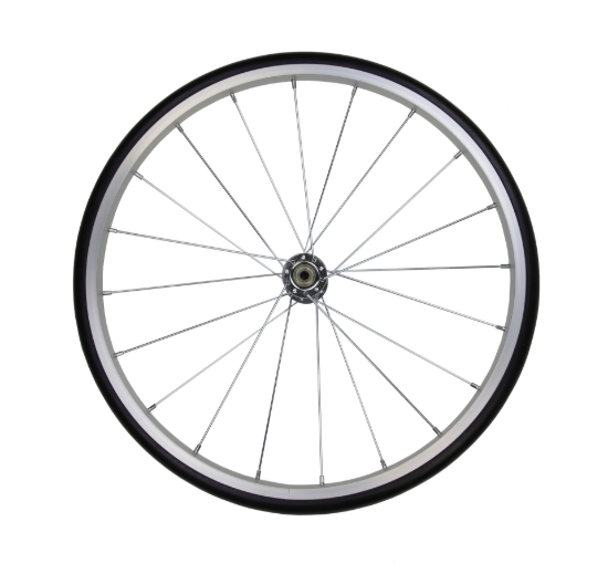 Silver aluminum wheel for 8oz and 16oz popcorn machine carts