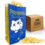 Blue popcorn bag 1.5oz with flat bottom and popcorn