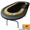 Supreme poker table with dealer 96 inch, black felt top