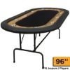 Supreme 96-inch poker table with black top and folding legs