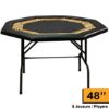 Black octagonal poker table with racetrack for up to 8 players